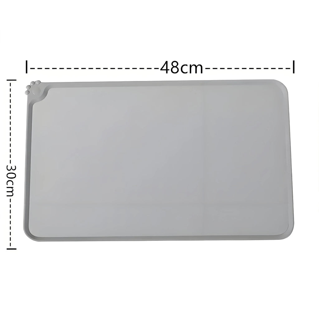 Elevated Cat Bowls with Food Mat 15° Tilted Stand Raised Cat Dishes for Food and Water Feeder 2 Stainless Steel Bowls for Cats