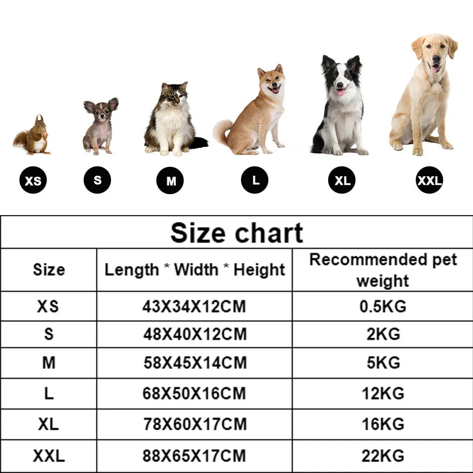 Bed for Dog Cat Pet Square Plush Kennel Medium Small Dog Sofa Bed Cushion Pet Calming Dog Bed House Pet Supplies Winter