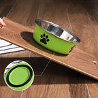 1PC A pet stainless steel cat and dog bowl is non slip Easy To Clean Durable Small Pet Bowl Stainless Steel Pet Food Bowl