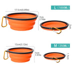 Silicone Portable Pet Folding Bowl 350/1000ML Cat Feeder with Hanging Hook Outdoor Cat Cat Food Bowl Pet Accessories