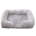 Square Dog Bed Plush Pet Bed Winter Thickened Pad House for Dogs Bed Cat Sofa for Flyffy Dogs Sleeping Bed Sofa Removable Mat