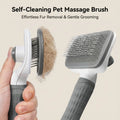 1 PC Plastic Pet Grooming Brush with Massage Function, Round Bead Smooth Comb Head& Non-Slip Handle-Skin-Friendly Pet Hair Brush