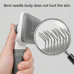 1 PC Plastic Pet Grooming Brush with Massage Function, Round Bead Smooth Comb Head& Non-Slip Handle-Skin-Friendly Pet Hair Brush