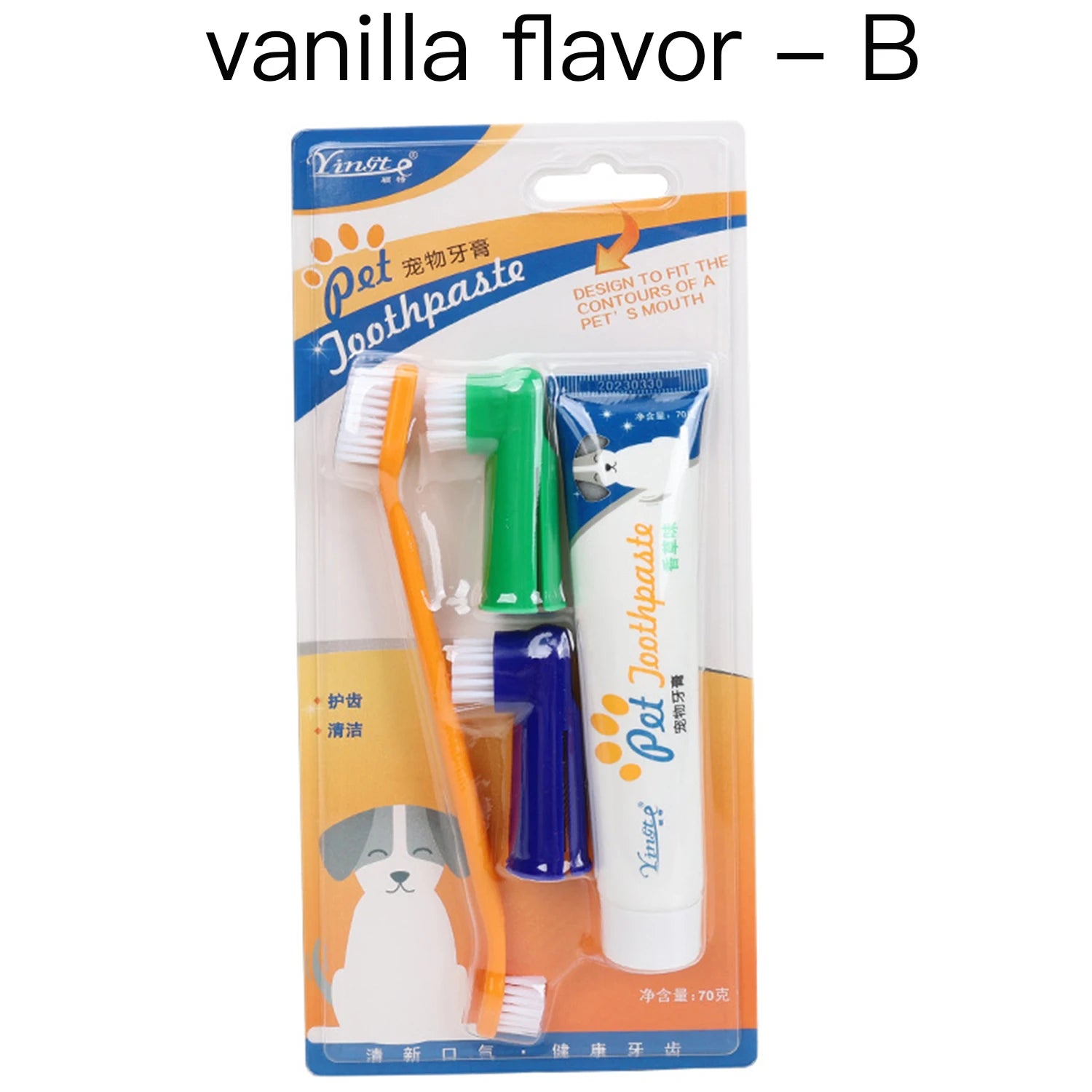 Pet Cleaning Tools Kit Dog Gum Care Products Kit Reduces Plaque & Tartar Buildup for Pet Universal Toothpaste Toothbrush Set