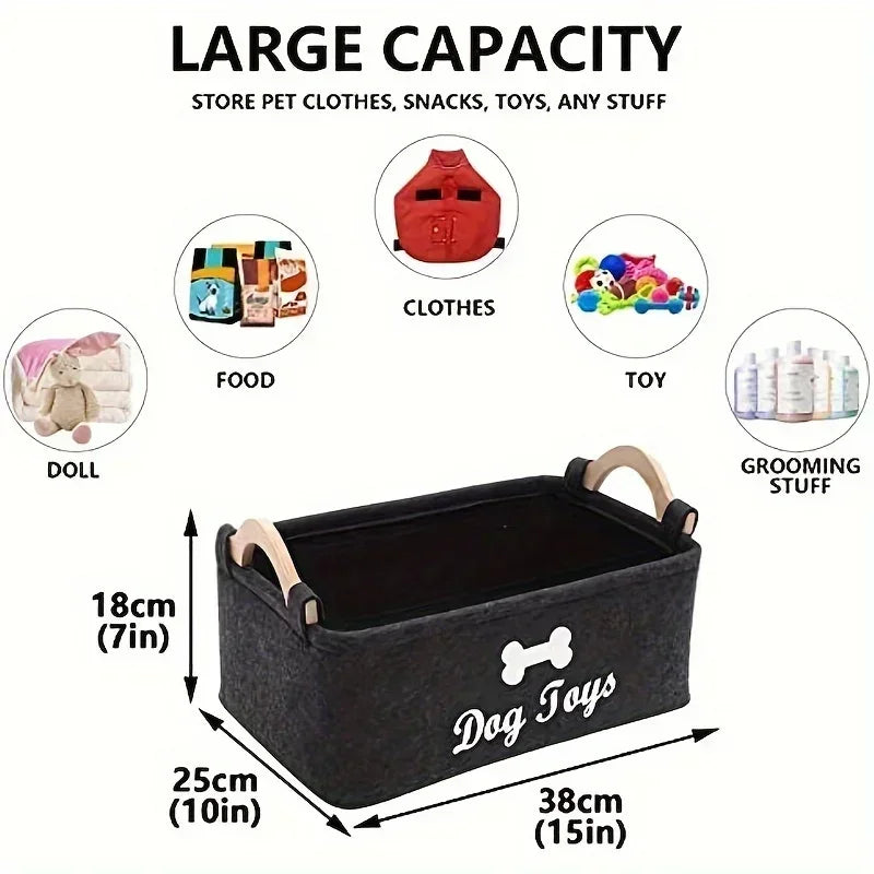 Pet dog toy felt storage box home storage basket dirty clothes storage bag storage basket Pet dog toy felt storage box