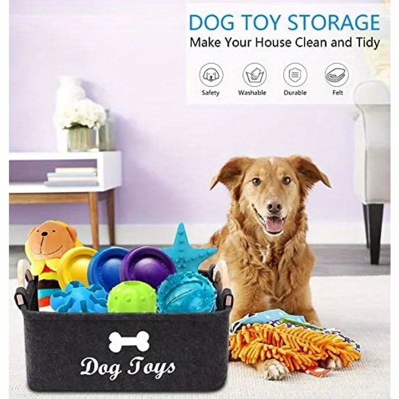Pet dog toy felt storage box home storage basket dirty clothes storage bag storage basket Pet dog toy felt storage box