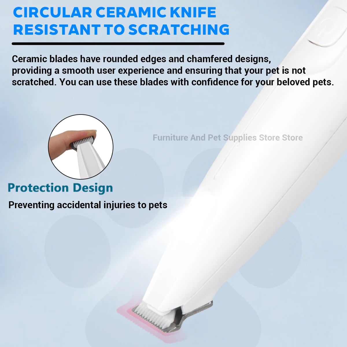 New LED/UV light dog paw trimmer fully waterproof pet hair trimmer with LED anti misoperation display screen dog and cat trimmer