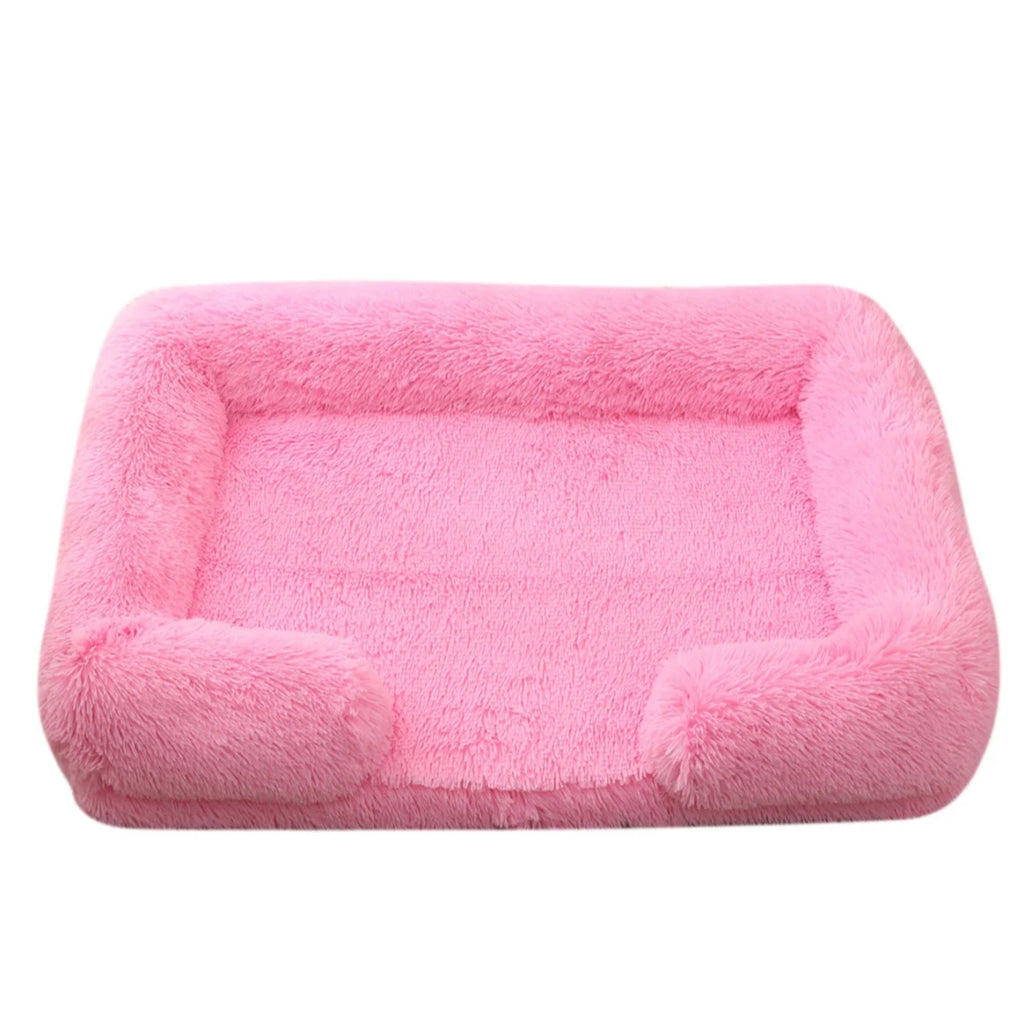 Square Dog Bed Plush Pet Bed Winter Thickened Pad House for Dogs Bed Cat Sofa for Flyffy Dogs Sleeping Bed Sofa Removable Mat
