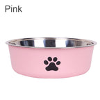1PC A pet stainless steel cat and dog bowl is non slip Easy To Clean Durable Small Pet Bowl Stainless Steel Pet Food Bowl