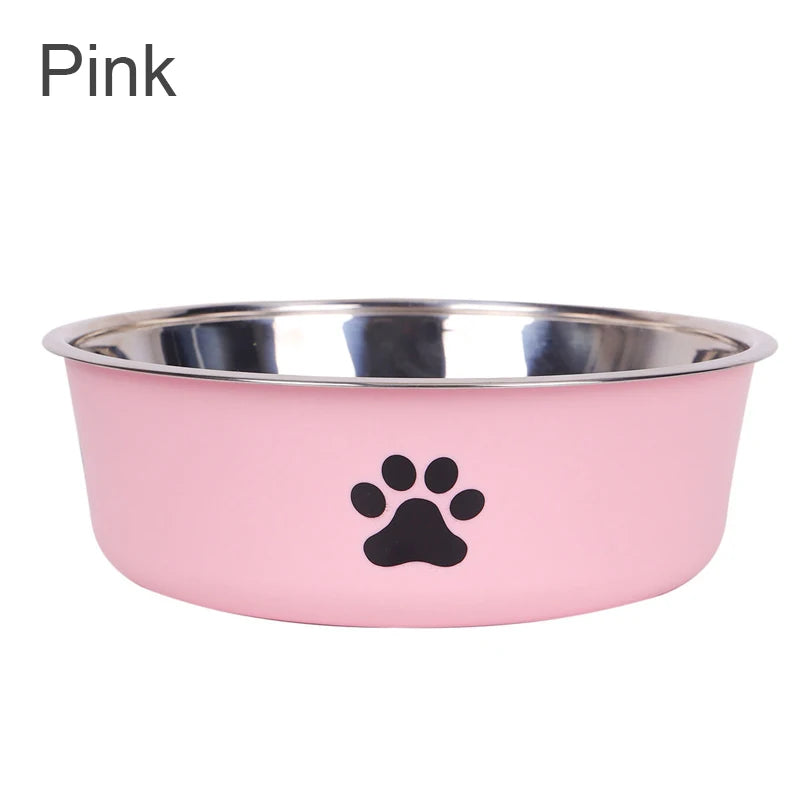 1PC A pet stainless steel cat and dog bowl is non slip Easy To Clean Durable Small Pet Bowl Stainless Steel Pet Food Bowl