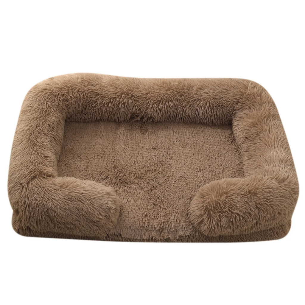 Square Dog Bed Plush Pet Bed Winter Thickened Pad House for Dogs Bed Cat Sofa for Flyffy Dogs Sleeping Bed Sofa Removable Mat