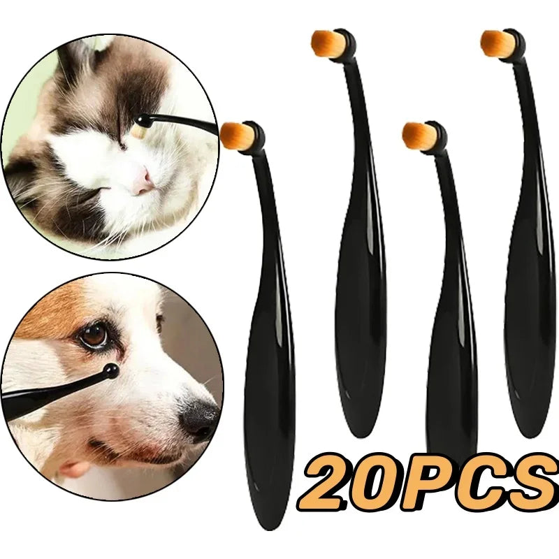 Pet Tear Stain Removal Brush Eye Cleaning Tear Stain Powder Brush Eye Poo Brush Makeup Brush Eye Cleaning Tool for Dog and Cat