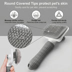 1 PC Plastic Pet Grooming Brush with Massage Function, Round Bead Smooth Comb Head& Non-Slip Handle-Skin-Friendly Pet Hair Brush