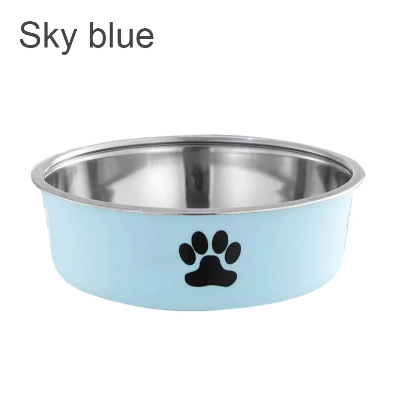 1PC A pet stainless steel cat and dog bowl is non slip Easy To Clean Durable Small Pet Bowl Stainless Steel Pet Food Bowl