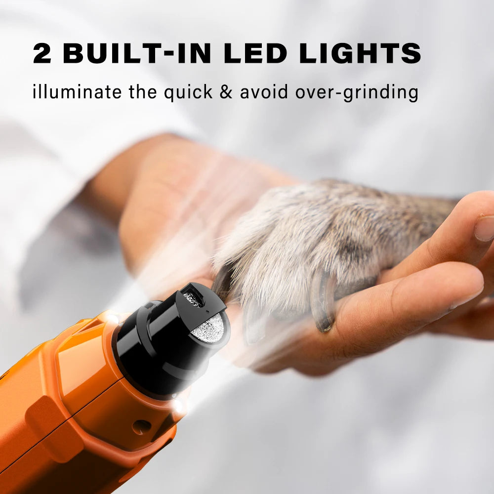 6-Speed Dog Nail Grinder  Enhanced Pet Nail Grinder Super Quiet Rechargeable Electric Dog Nail Trimmer Painless paws grooming