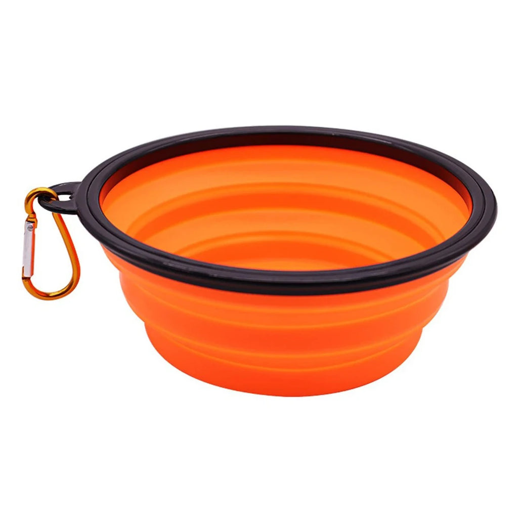 Silicone Portable Pet Folding Bowl 350/1000ML Cat Feeder with Hanging Hook Outdoor Cat Cat Food Bowl Pet Accessories