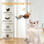Indoor Interactive Birds Toy for Cat Chasing Teasing Toy Sounding Catnip Cat Teaser Toy Self-hilarity Wall Hanging Birds Cat Toy
