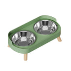 A Colorful Dopamine Pet Double Bowl Fashion Feeding Large Capacity Stainless Steel Dog Bowl Drinking Water Neck Cat Double Bowl