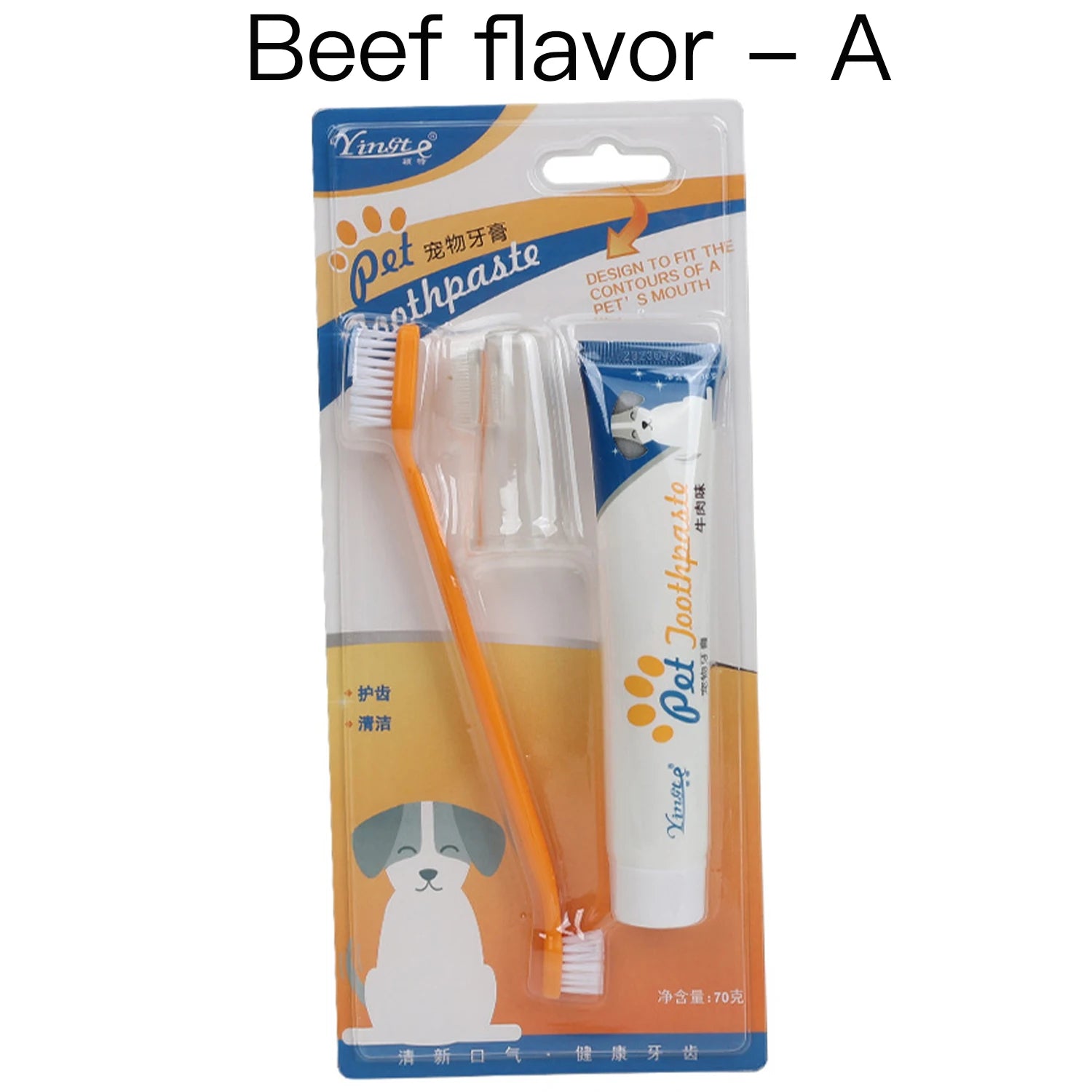 Pet Cleaning Tools Kit Dog Gum Care Products Kit Reduces Plaque & Tartar Buildup for Pet Universal Toothpaste Toothbrush Set