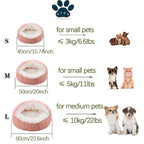 2 in 1 Soft Plush Pet Bed 50CM with Cover Round Cat Bed Pet Puppy Mattress Warm Cat Dog Sleeping Nest Cave for Small Dogs Mats