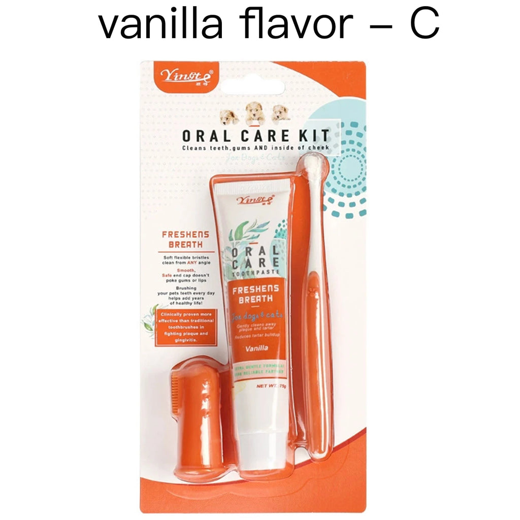 Pet Cleaning Tools Kit Dog Gum Care Products Kit Reduces Plaque & Tartar Buildup for Pet Universal Toothpaste Toothbrush Set