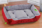 Large Pet House Dog Bed Cat Mat Long Plush Deep Sleeping Warm Soft Small Dog Cushion Calm Beds for Puppy Chihuahua