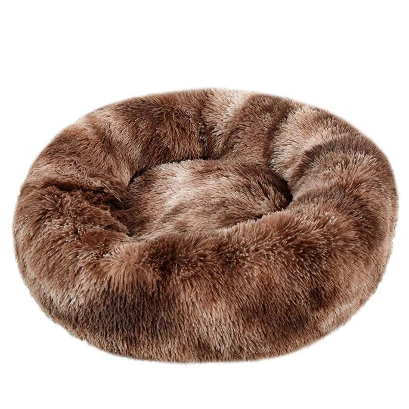 40-90cm Soft Large Cat Bed Round Warm Winter Plush Medium Dog Sofa Bed Full Filling Small Dog House Soft Cat Kennel Accessories