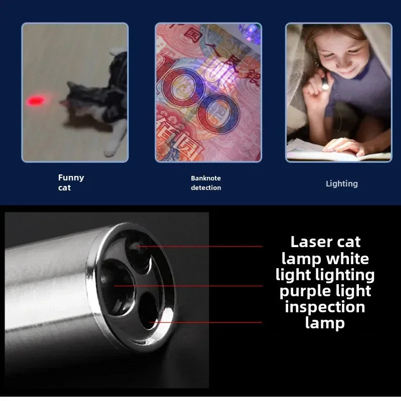 Three colors, multifunctional laser pen, infrared pattern, cat walking, cat teasing stick, pet supplies, cat teasing toys