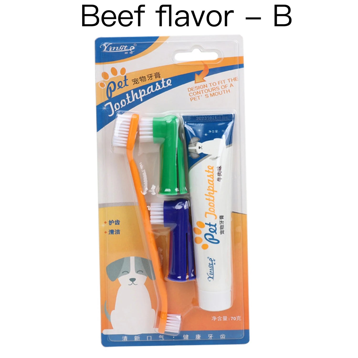 Pet Cleaning Tools Kit Dog Gum Care Products Kit Reduces Plaque & Tartar Buildup for Pet Universal Toothpaste Toothbrush Set