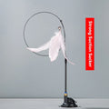 Cat Toy Cat Teaser Stick With Bell Extended Rod Suction Cup Self High And Durable Bite Teaser Tool Replaceable Feather Head