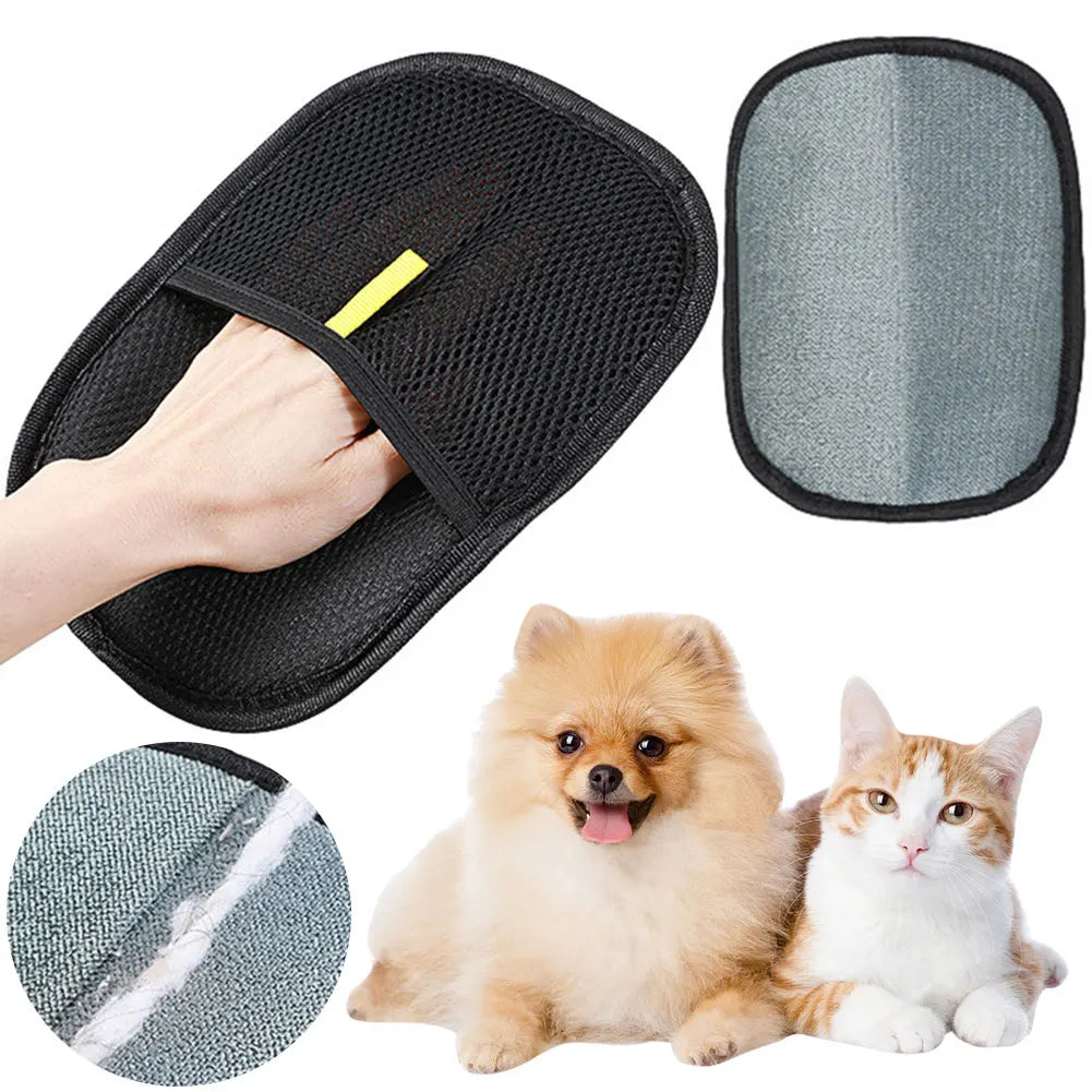 Pet Hair Remover Mitt Deshedding Brush Glove for Dog Cat Rabbit with Long/Short/Curly Hair