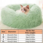 Soft Long Plush Cat House Beds dog Calm Warm Faux Fur Bed Donut Round Comfortable Sleeping Bed Washable for Small Medium Dog Cat