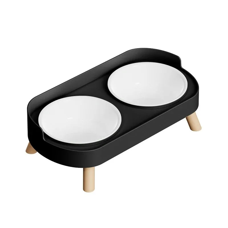 A Colorful Dopamine Pet Double Bowl Fashion Feeding Large Capacity Stainless Steel Dog Bowl Drinking Water Neck Cat Double Bowl