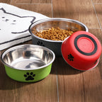 1PC A pet stainless steel cat and dog bowl is non slip Easy To Clean Durable Small Pet Bowl Stainless Steel Pet Food Bowl