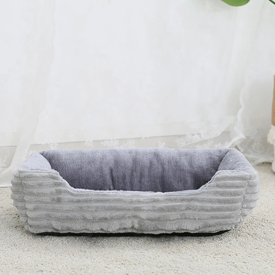 Bed for Dog Cat Pet Square Plush Kennel Medium Small Dog Sofa Bed Cushion Pet Calming Dog Bed House Pet Supplies Winter