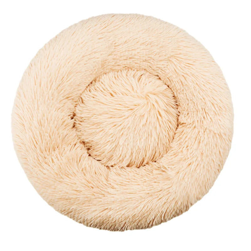 40-90cm Soft Large Cat Bed Round Warm Winter Plush Medium Dog Sofa Bed Full Filling Small Dog House Soft Cat Kennel Accessories
