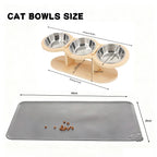 Cat Food Bowls 15° Tilted Pet Bowls for Cats Puppy Small Dogs Raised Adjustable Cat Bowl  Feeder  with 3 Stainless Steel Bowls